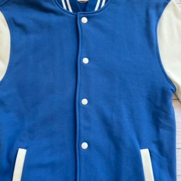 H2H Men's Bomber Jacket Royal Blue Cotton US Small EU 46 Casual Streetwear - Picture 3 of 11